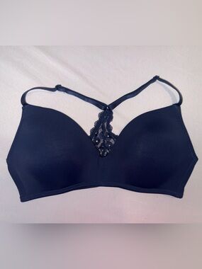 Laura Ashley NWOT Women Blue Padded lace Razorback Bra 36C